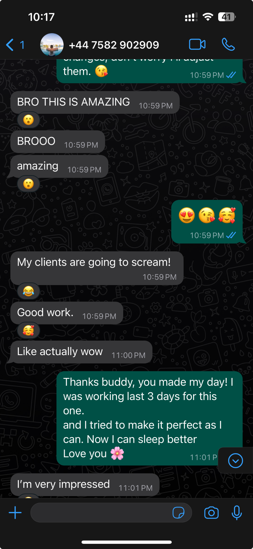 Mickey P. chat screenshot